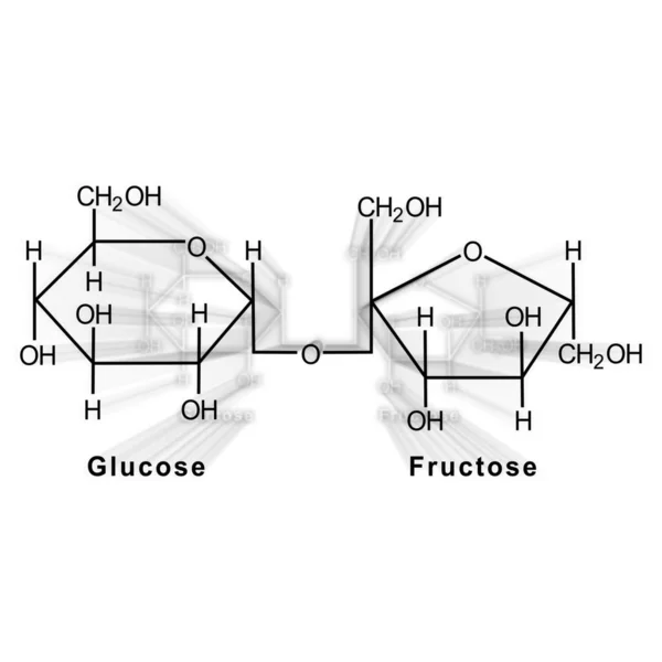Sucrose Структурна Хімічна Формула Білому Тлі — стокове фото