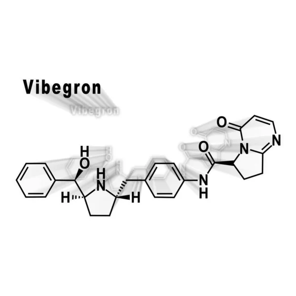 Vibegron Drug Structural Chemical Formula White Backgroun — Foto Stock