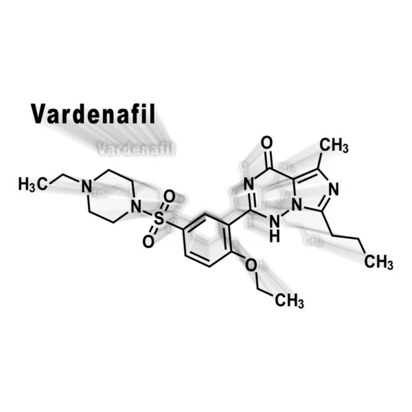 Vardenafilo Disfunción Eréctil Molécula Drogas Fórmula Química Estructural Sobre Fondo — Foto de Stock