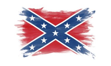 Confederate flag brush stroke, national flag on white background