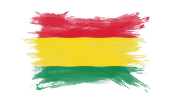 Мазок Флага Боливии Национальный Флаг Белом Фоне — стоковое фото