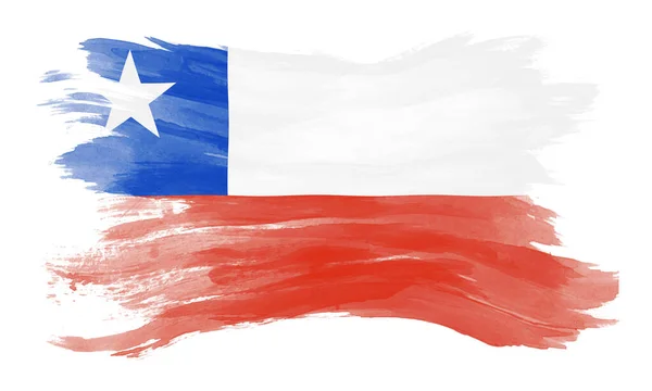 Чилійський Прапор Мазка Національний Прапор Білому Тлі — стокове фото