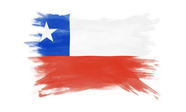 Chile Flag Brush Stroke National Flag White Background — Stock Photo, Image