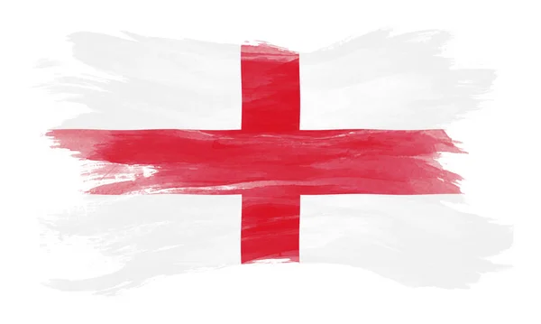 Inglaterra Pincel Bandeira Acidente Vascular Cerebral Bandeira Nacional Fundo Branco — Fotografia de Stock