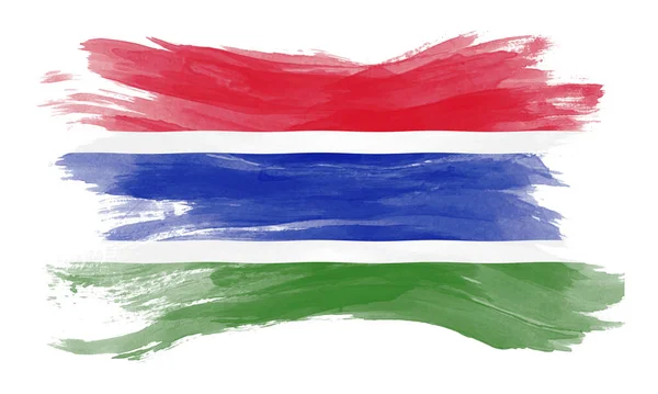 Gambia Flag Brush Stroke National Flag White Background — 图库照片