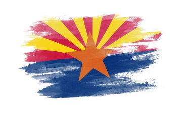 Arizona state flag brush stroke, Arizona flag background