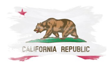 California state flag brush stroke, California flag background