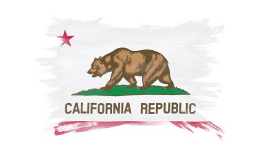 California state flag brush stroke, California flag background