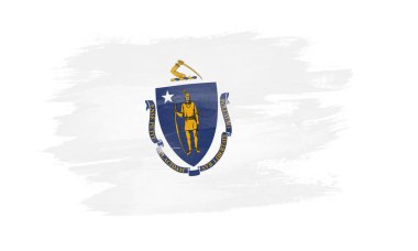 Massachusetts state flag brush stroke, Massachusetts flag background