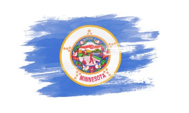 Minnesota state flag brush stroke, Minnesota flag background