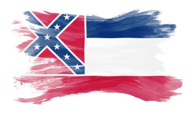 Mississippi state flag brush stroke, Mississippi flag background