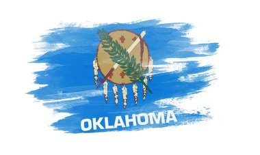 Oklahoma state flag brush stroke, Oklahoma flag background