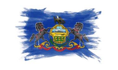 Pennsylvania state flag brush stroke, Pennsylvania flag background