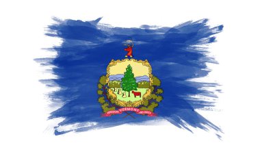 Vermont state flag brush stroke, Vermont flag background