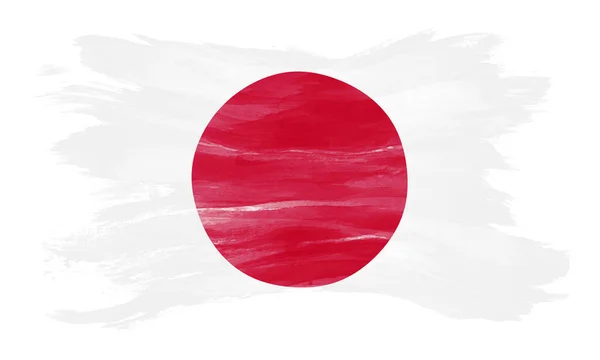 Pincelada Bandera Japón Bandera Nacional Sobre Fondo Blanco — Foto de Stock