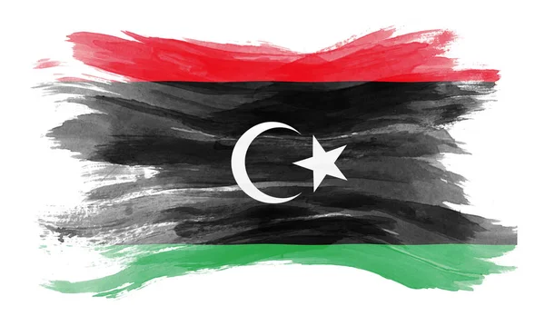 Libya Flag Brush Stroke National Flag White Background — Stock Photo, Image