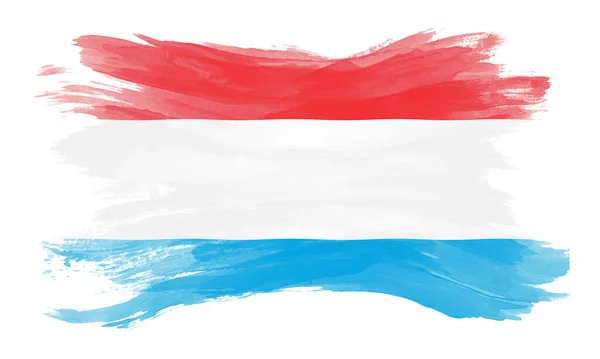 Lüksemburg Bayrağı Fırça Darbesi Beyaz Arka Planda Ulusal Bayrak — Stok fotoğraf