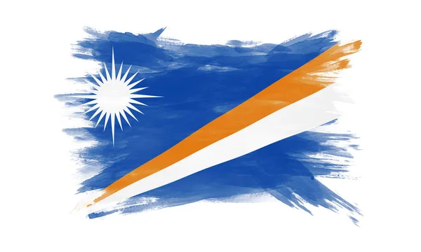 Marshall Islands Pincel Bandeira Acidente Vascular Cerebral Bandeira Nacional Sobre — Fotografia de Stock