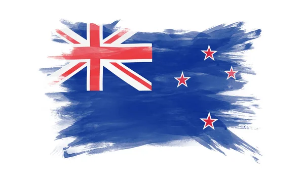 New Zealand Flag Brush Stroke National Flag White Background — Stockfoto