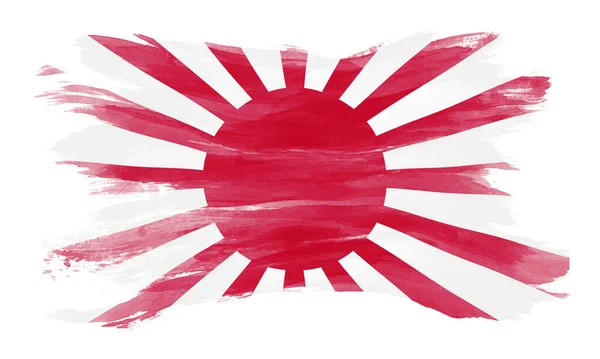 Rising Sun Flagge Pinselstrich Nationalflagge Auf Weißem Hintergrund — Stockfoto