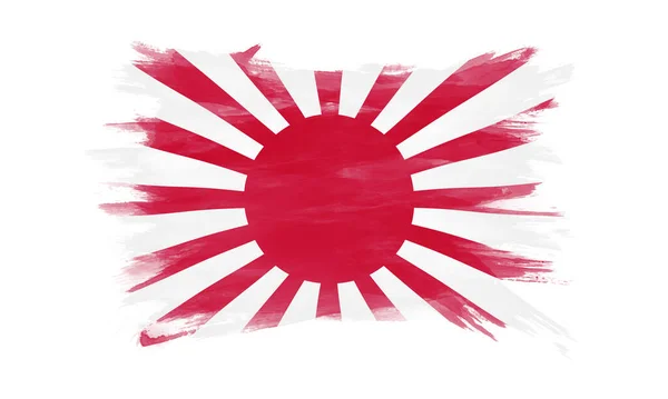 Rising Sun Pincel Bandeira Bandeira Nacional Sobre Fundo Branco — Fotografia de Stock