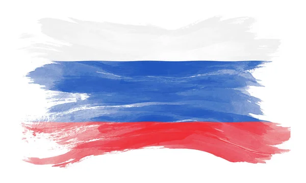 Rusland Vlaggenborstel Slag Nationale Vlag Witte Achtergrond — Stockfoto