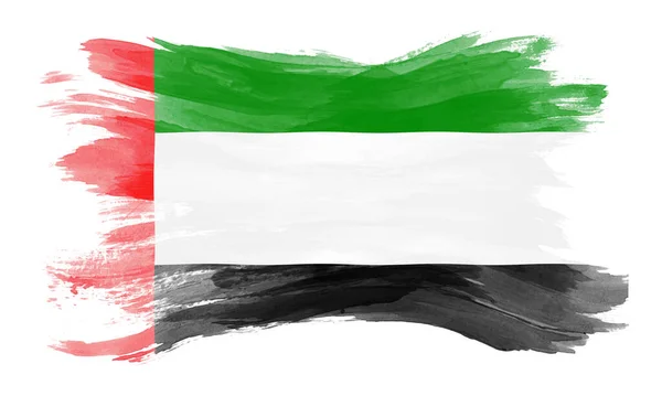 アラブ首長国連邦フラグブラシストローク 白の背景に国旗 — ストック写真