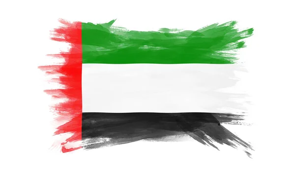 United Arab Emirates Flag Brush Stroke Національний Прапор Білому Тлі — стокове фото