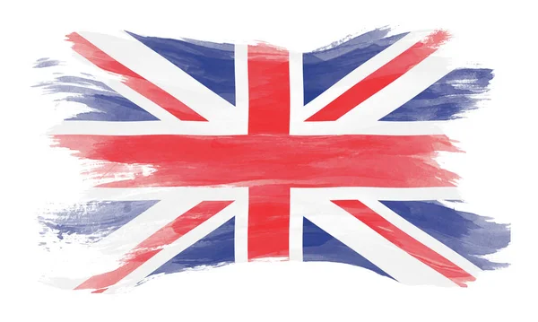 Reino Unido Bandeira Pincel Acidente Vascular Cerebral Bandeira Nacional Sobre — Fotografia de Stock
