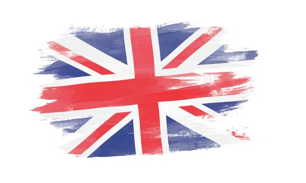 Reino Unido Bandeira Pincel Acidente Vascular Cerebral Bandeira Nacional Sobre — Fotografia de Stock