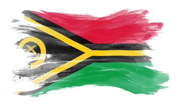 Pincelada Bandera Vanuatu Bandera Nacional Sobre Fondo Blanco —  Fotos de Stock