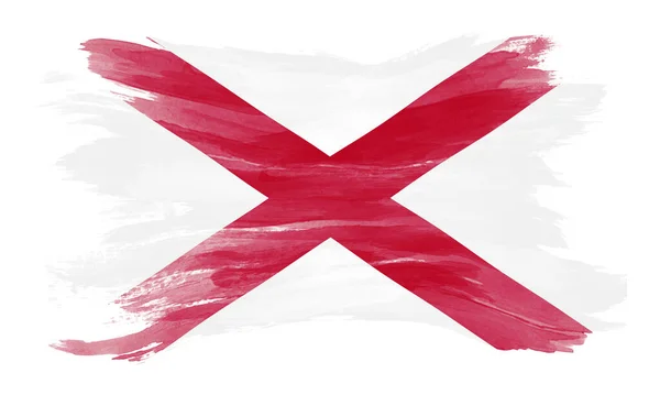 Alabama State Flag Brush Stroke Alabama Flag Background — Stock Fotó