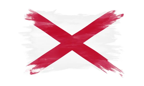 Alabama State Flag Brush Stroke Alabama Flag Background — Stock fotografie