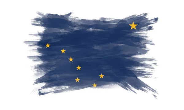 Alaska State Flag Brush Stroke Alaska Flag Background — Stock Fotó