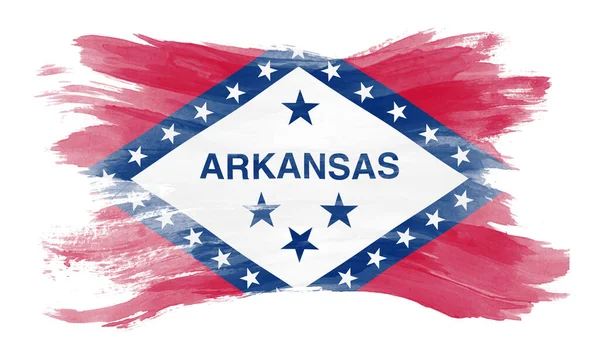 Arkansas Coup Pinceau Drapeau État Fond Drapeau Arkansas — Photo