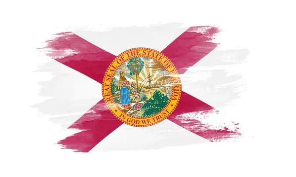 Florida State Flag Brush Stroke Florida Flag Background — Stock Photo, Image
