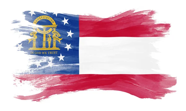 Georgia State Flag Brush Stroke Georgia Flag Background — 스톡 사진