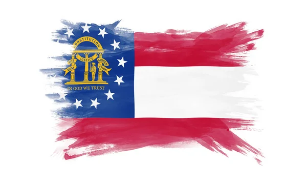 Georgia State Flag Brush Stroke Georgia Flag Background — Fotografia de Stock