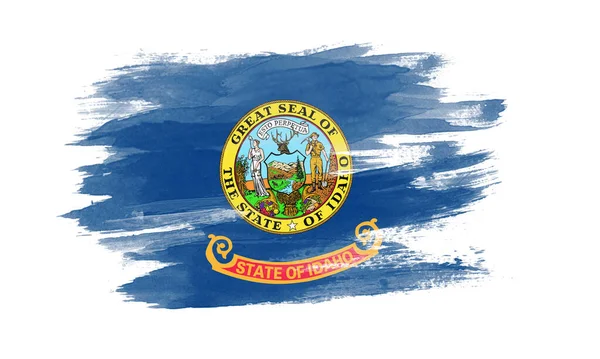 Idaho State Flag Brush Stroke Idaho Flag Background — Zdjęcie stockowe