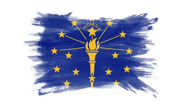 Indiana State Flag Brush Stroke Indiana Flag Background — Foto Stock