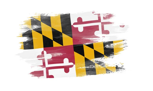 Maryland State Flag Brush Stroke Maryland Flag Background — Stock Fotó