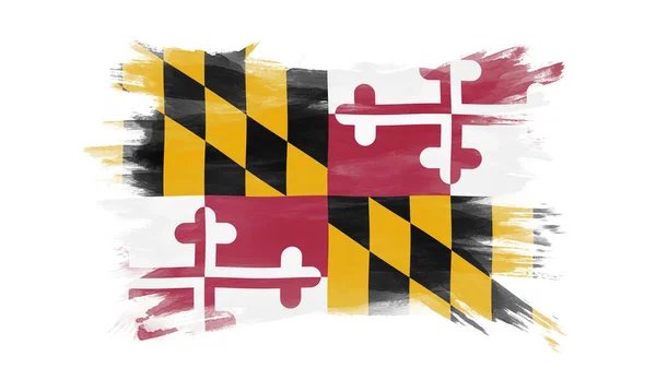 Maryland State Flag Brush Stroke Maryland Flag Background — 图库照片
