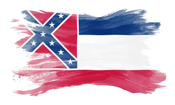 Mississippi Stat Flagga Pensel Stroke Mississippi Flagga Bakgrund — Stockfoto