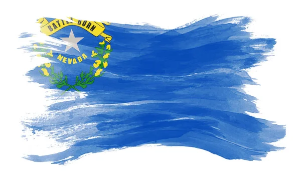 Nevada Stat Flagga Pensel Stroke Nevada Flagga Bakgrund — Stockfoto