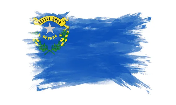 Nevada State Flag Brush Stroke Nevada Flag Background — стокове фото