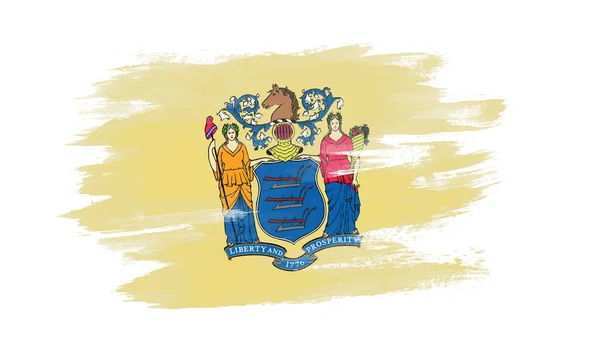 New Jersey Μέλος Πινέλο Χτύπημα Σημαία New Jersey Φόντο Σημαία — Φωτογραφία Αρχείου