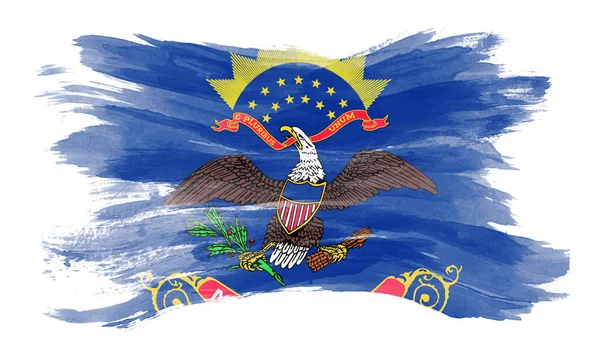 North Dakota state flag brush stroke, North Dakota flag background