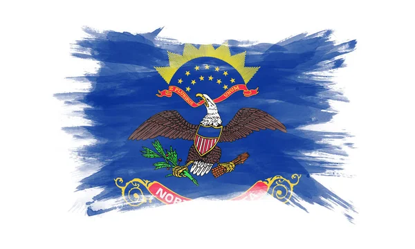 North Dakota State Flag Brush Stroke North Dakota Flag Background — Photo