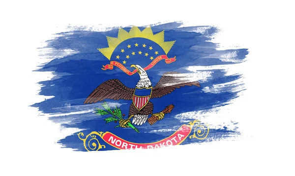 North Dakota State Flag Brush Stroke North Dakota Flag Background — Zdjęcie stockowe