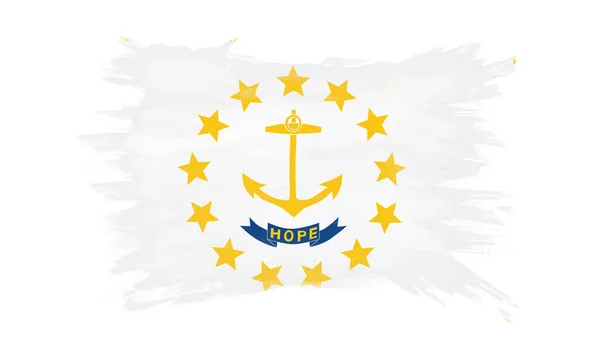 Pincelada Cepillo Bandera Del Estado Rhode Island Fondo Bandera Rhode —  Fotos de Stock